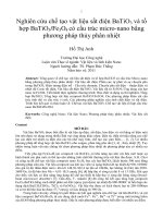 DSpace at VNU: Nghiên cứu chế tạo vật liệu sắt điện BaTiO3 và tổ hợp BaTiO 3 Fe 3O4 có cấu trúc micro-nano bằng phương pháp thủy phân nhiệt