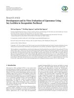 DSpace at VNU: Development and In Vitro Evaluation of Liposomes Using Soy Lecithin to Encapsulate Paclitaxel