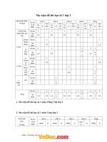 ma tran de thi hoc ki 1 lop 2 theo thong tu 22