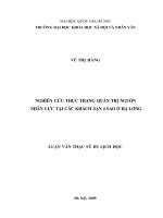 DSpace at VNU: Nghiên cứu thực trạng quản trị nguồn nhân lực tại các khách sạn 4 sao ở Hạ Long