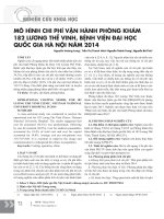 DSpace at VNU: Mô hình chi phí vận hành phòng khám 182 Lương Thế Vinh, Bệnh viện Đại học Quốc gia Hà Nội 2014