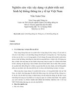 DSpace at VNU: Nghiên cứu việc xây dựng và phát triển mô hình hệ thống thông tin y tế tại Việt Nam