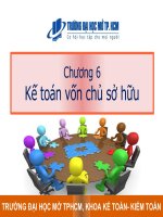 Kế toán tài chính - GV Nguyễn Hoàng Phi Nam - Tài liệu học tập Chuong 6