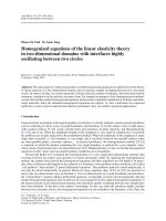 DSpace at VNU: Homogenized equations of the linear elasticity theory in two-dimensional domains with interfaces highly oscillating between two circles