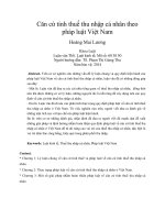 DSpace at VNU: Căn cứ tính thuế thu nhập cá nhân theo pháp luật Việt Nam