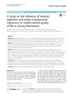 DSpace at VNU: A study on the influence of internet addiction and online interpersonal influences on health-related quality of life in young Vietnamese