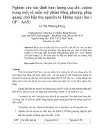 DSpace at VNU: Nghiên cứu xác định hàm lượng của chì, cadmi trong một số mẫu mỹ phẩm bằng phương pháp quang phổ hấp thụ nguyên tử không ngọn lửa ( GF - AAS)