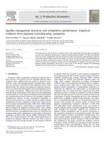 DSpace at VNU: Quality management practices and competitive performance: Empirical evidence from Japanese manufacturing companies