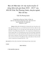 DSpace at VNU: Báo chí Mặt trận với việc tuyên truyền về nông thôn mới giai đoạn 2010 – 2013″ của HVCH Trần Thị Phương Oanh, chuyên ngành Báo chí học