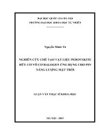 DSpace at VNU: Nghiên cứu chế tạo vật liệu perovskite hữu cơ vô cơ Halogen ứng dụng cho pin năng lượng mặt trời