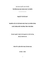 DSpace at VNU: Nghiên cứu cơ sở khoa học phục vụ phân vùng chức năng môi trường tỉnh Thái Bình