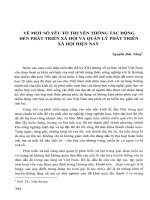 DSpace at VNU: Về một số yếu tố truyền thống tác động đến phát triển xã hội và quản lý phát triển xã hội hiện nay