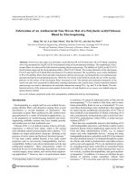 DSpace at VNU: Fabrication of an antibacterial non-woven mat of a poly(lactic acid) chitosan blend by electrospinning