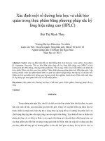 DSpace at VNU: Xác định một số đường hóa học và chất bảo quản trong thực phẩm bằng phương pháp sắc ký lỏng hiệu năng cao (HPLC)