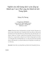 DSpace at VNU: Nghiên cứu chất lượng dịch vụ ăn uống tại khách sạn 3 sao ở Hạ Long cho khách du lịch Trung Quốc