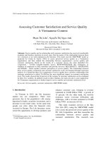 DSpace at VNU: Assessing Customer Satisfaction and Service Quality A Vietnamese Context