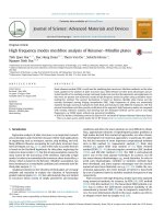 High frequency modes meshfree analysis of Reissner Mindlin plates 2016 Journal of Science Advanced Materials and Devices