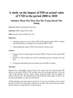 DSpace at VNU: A study on the impact of FDI on actual value of VND in the period 2000 to 2010