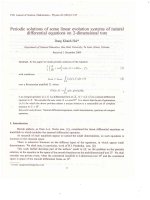 DSpace at VNU: Periodic solutions of some linear evolution svstems of natural differential equations on 2-dimensional tore