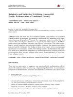 Religiosity and Subjective Well Being Among Old People Evidence from a Transitional Country