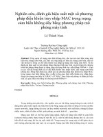 DSpace at VNU: Nghiên cứu, đánh giá hiệu suất một số phương pháp điều khiển truy nhập MAC trong mạng cảm biến không dây bằng phương pháp mô phỏng máy tính