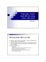 Bài giảng 8. Thảo luận: Chính sách đối với công chức, viên chức