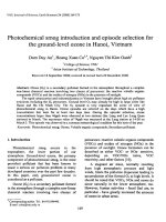 DSpace at VNU: Photochemical smog introduction and episode selection for the ground-level ozone in Hanoi, Vietnam