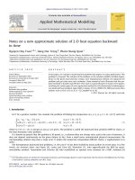 DSpace at VNU: Notes on a new approximate solution of 2-D heat equation backward in time