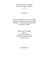 VẬN DỤNG PHƯƠNG PHÁP “BÀN TAY NẶN BỘT” NHẰM PHÁT TRIỂN KỸ NĂNG HỢP TÁC NHÓM CHO TRẺ 5 – 6 TUỔITHÔNG QUA HOẠT ĐỘNG KHÁM PHÁ TỰ NHIÊN
