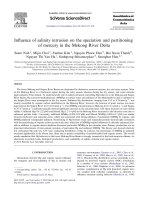 DSpace at VNU: Influence of salinity intrusion on the speciation and partitioning of mercury in the Mekong River Delta
