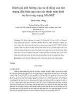 DSpace at VNU: Đánh giá ảnh hưởng của sự di động của nút mạng đến hiệu quả của các thuật toán định tuyến trong mạng MANET