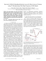 DSpace at VNU: Innovative WiMAX broadband internet access for rural areas of Vietnam using TV broadcasting ultra-high frequency (UHF) bands