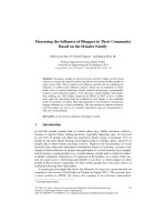 Measuring the influence of bloggers in their community based on the h index family