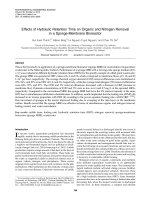 DSpace at VNU: Effects of Hydraulic Retention Time on Organic and Nitrogen Removal in a Sponge-Membrane Bioreactor