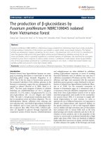 DSpace at VNU: The production of β-glucosidases by Fusarium proliferatum NBRC109045 isolated from Vietnamese forest