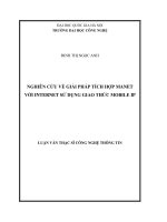 DSpace at VNU: Nghiên cứu về giải pháp tích hợp MANET với Internet sử dụng giao thức MOBILE IP
