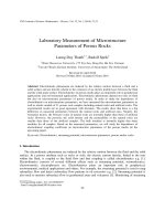 DSpace at VNU: Laboratory Measurement of Microstructure Parameters of Porous Rocks