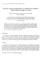 DSpace at VNU: Research, design and fabrication of a high-power combiner using Wilkinson bridge of L-band