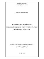 DSpace at VNU: Hệ thống chiasẻ, xâydựng tài nguyênhọc liệu trực tuyếndựa trên mô hìnhhọccộng tác