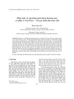 DSpace at VNU: Pháp luật về sáp nhập ngân hàng thương mại cổ phần ở Việt Nam - Từ quy định đến thực tiễn