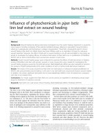 DSpace at VNU: Influence of phytochemicals in piper betle linn leaf extract on wound healing