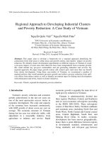Regional Approach to Developing Industrial Clusters and Poverty Reduction A Case Study of Vietnam