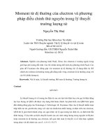 DSpace at VNU: Moment từ dị thường của electron và phương pháp điều chỉnh thứ nguyên trong lý thuyết trường lượng tử