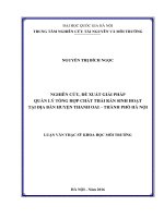 DSpace at VNU: Nghiên cứu, đề xuất giải pháp quản lý tổng hợp chất thải rắn sinh haotj tại huyện Thanh Oai – thành phố Hà Nội