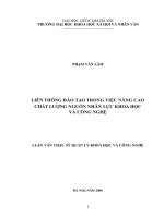 DSpace at VNU: Liên thông đào tạo trong việc nâng cao chất lượng nguồn nhân lực khoa học và công nghệ