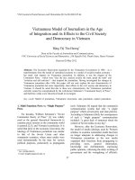 DSpace at VNU: Vietnamese Model of Journalism in the Age of Integration and its Effects to the Civil Society and Democracy in Vietnam