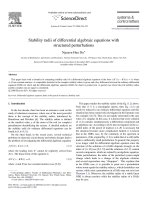 DSpace at VNU: Stability radii of differential algebraic equations with structured perturbations