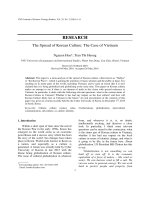 DSpace at VNU: The Spread of Korean Culture: The Case of Vietnam