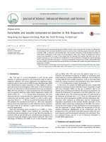 Switchable and tunable metamaterial absorber in THz frequencies 2016 Journal of Science Advanced Materials and Devices