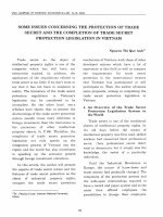DSpace at VNU: Some issues concerning the protection of trade secret and the completion of trade secret protection legislation in Vietnam